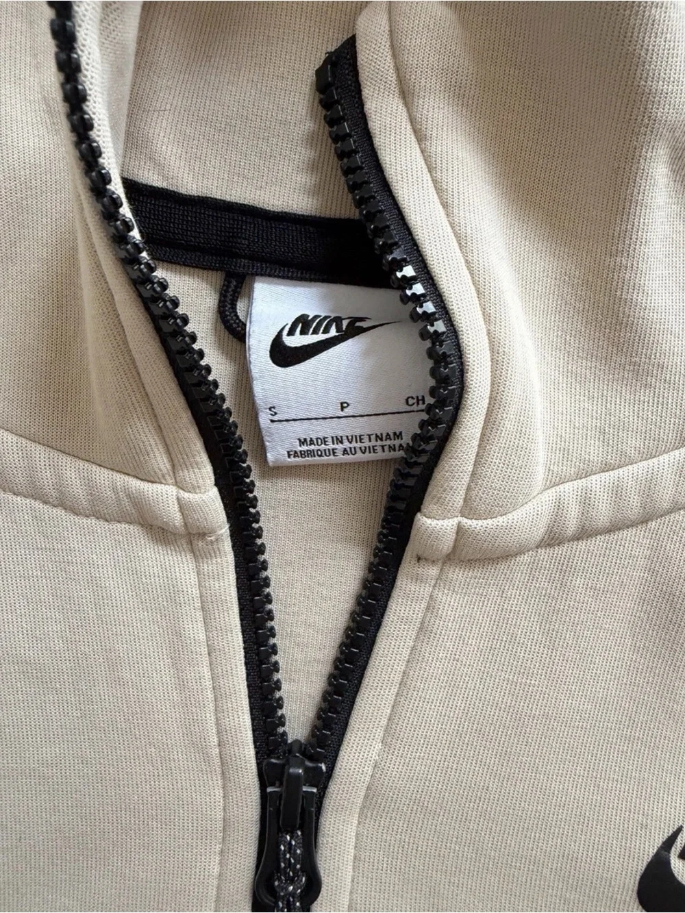 Nike Tech Fleece Windrunner Full Zip Hoodie Cream Gray Small